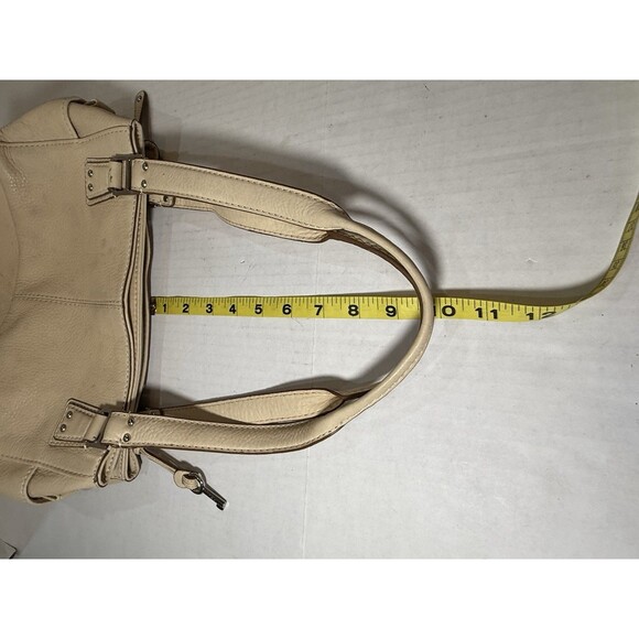 Fossil Cream or Ivory Pebbled Leather Satchel Shoulder Bag Blackburn Collection - Picture 10 of 16